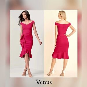 NWT! Elegant Pink Off-Shoulder Dress